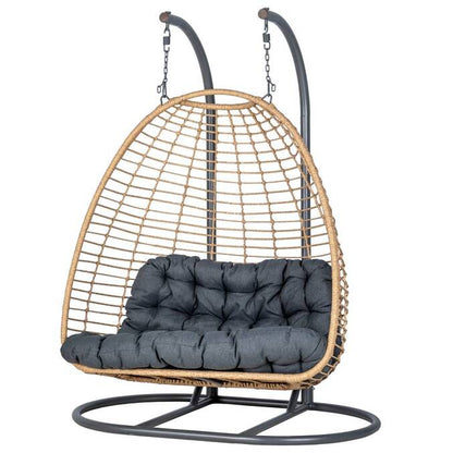 Fauteuil oeuf suspendu sur pied AJAR Ardoise