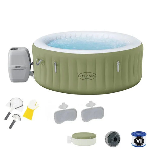 KIT TOUT INCLUS BESTWAY : spa gonflable rond 4 places et accessoires