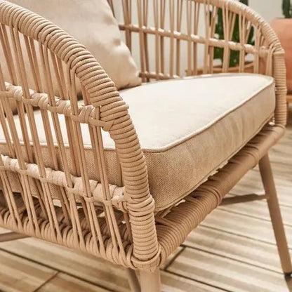 Vatuo Salon de jardin acier et cordes 4 places